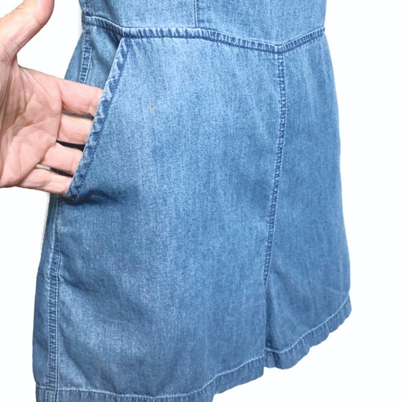 TIMING Chambray Strapless Tie Back Romper Sz M GUC - Picture 4 of 8
